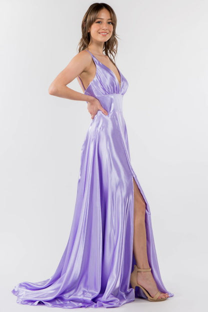 Mesmerizing High Slit A-line Dress by Elizabeth K