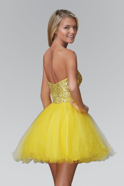 Sweetheart Tulle Short Dress with Jewel Embellished Bodice