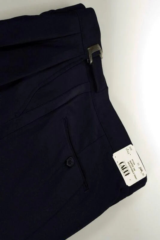 "Double Pleated" Navy Super 150's Luxury Viscose Blend Tuxedo Pants