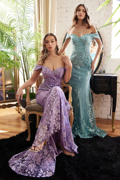 Embellished Off The Soulder Mermaid Gown