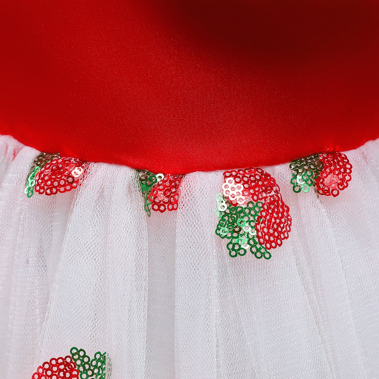 Baby Girl Strawberry Sequins Pattern Bow Tie Design Sling Tutu Formal Dress