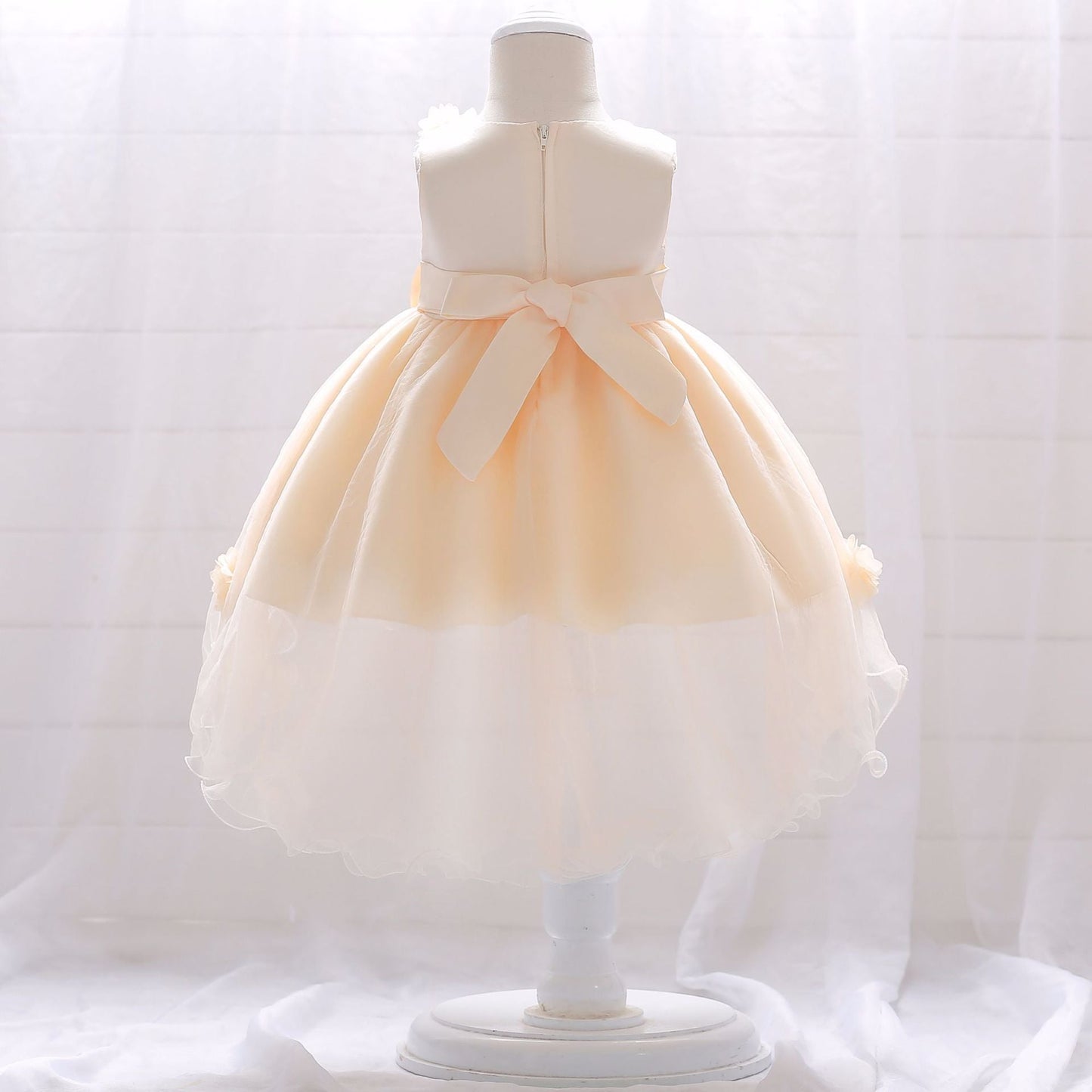 Baby Girl Full Moon Christening Trailing Tutu Formal Dress