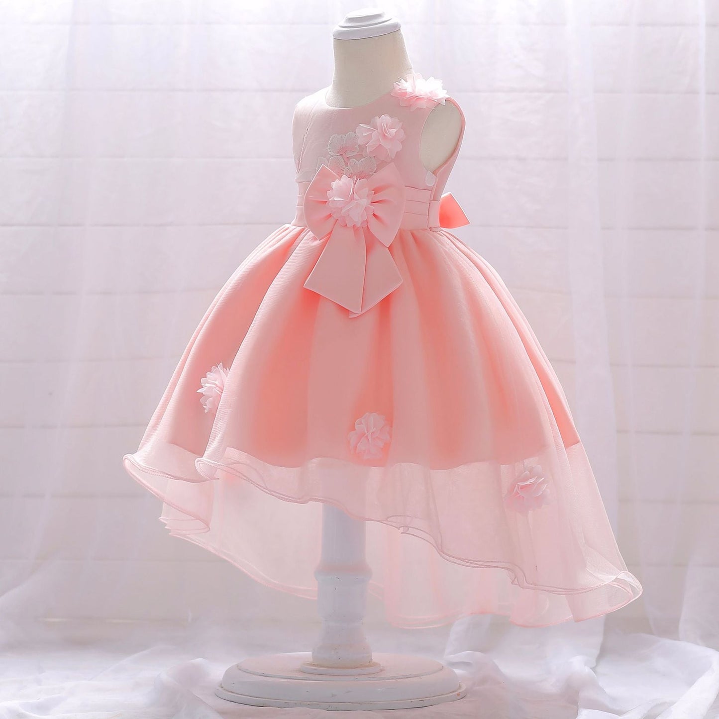 Baby Girl Full Moon Christening Trailing Tutu Formal Dress