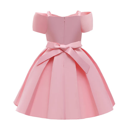 Baby Girl Solid Color Sling Princess Fashion Dress Children’s Formal Dress