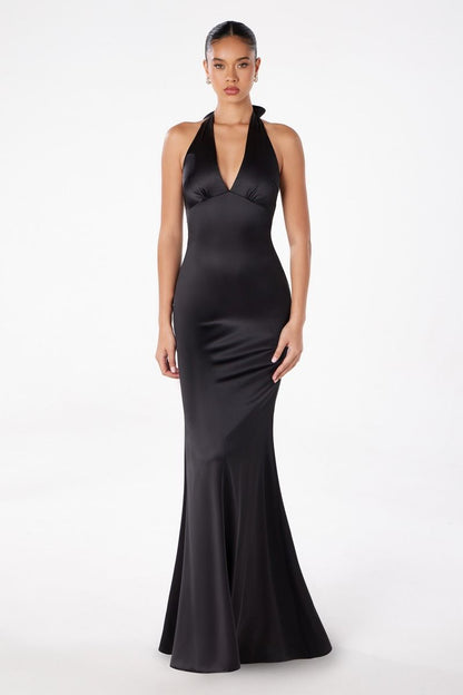 Halter V-neck mermaid dress