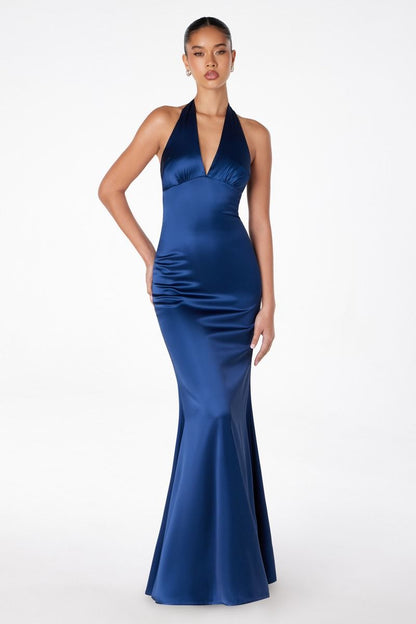 Halter V-neck mermaid dress