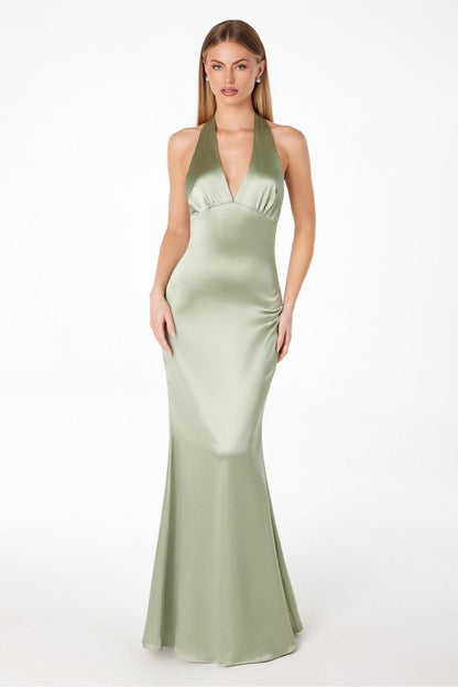 Halter V-neck mermaid dress