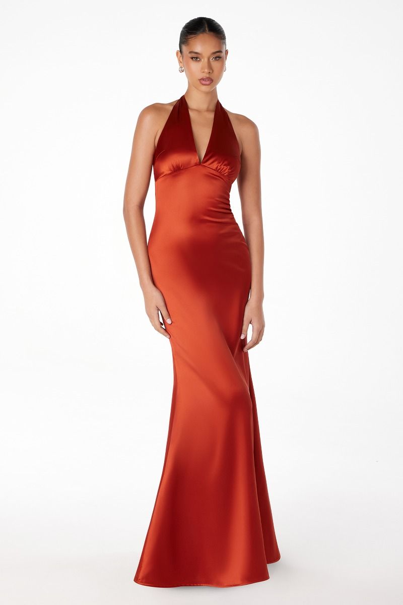 Halter V-neck mermaid dress