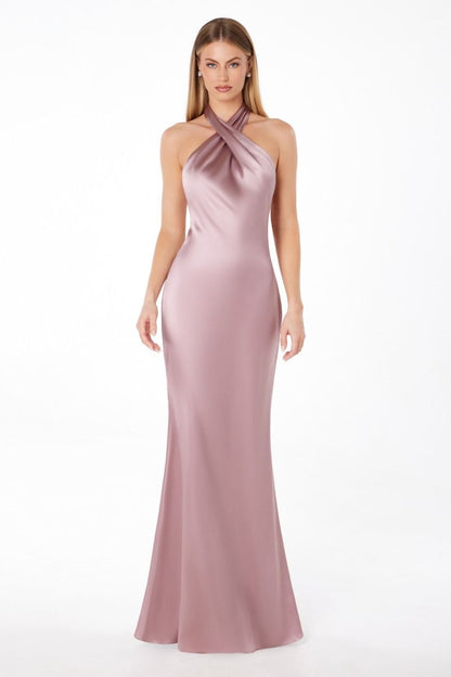 High halter v-neck mermaid dress