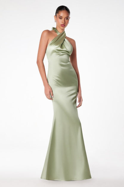 High halter v-neck mermaid dress