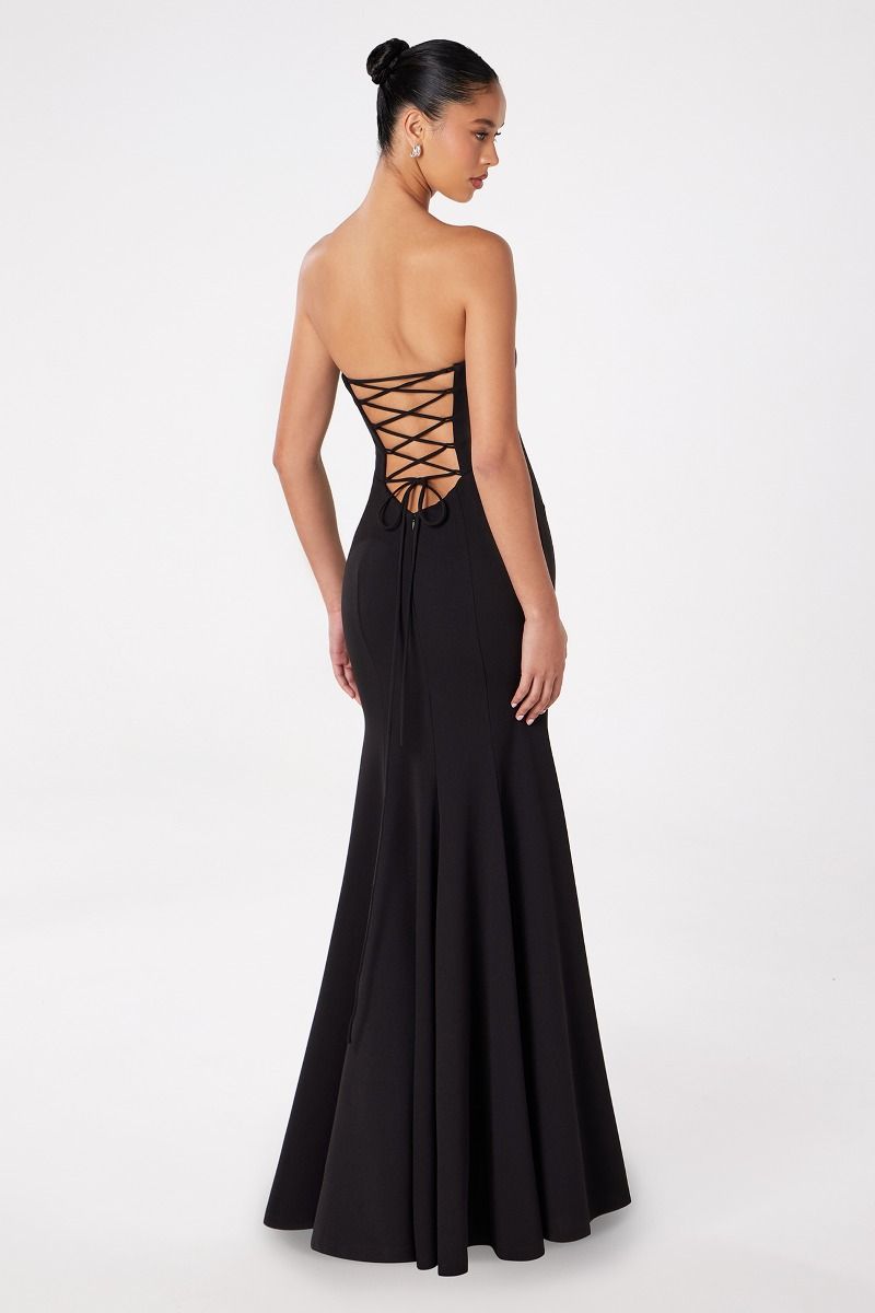 Strapless mermaid dress with corset back