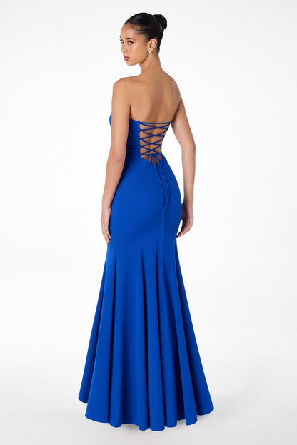 Strapless mermaid dress with corset back