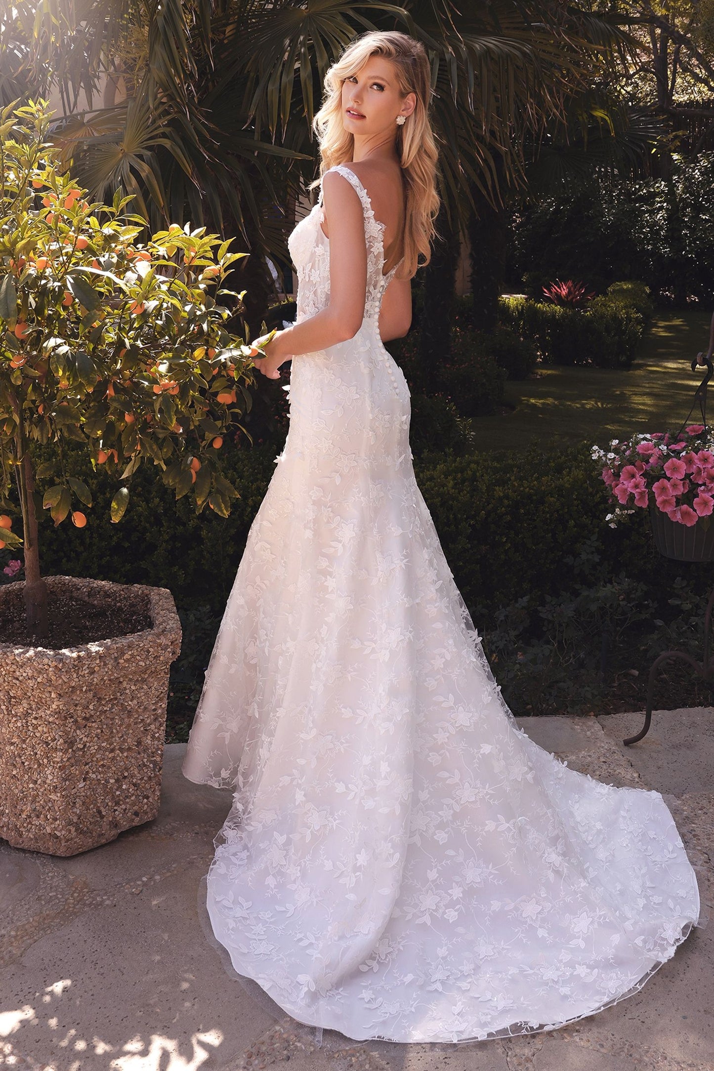 Floral Mermaid Wedding Gown