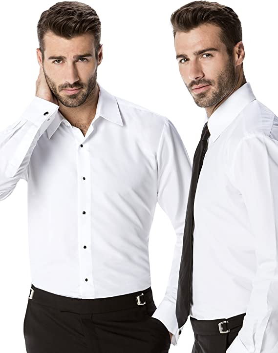 Luxe Microfiber® Men’s Fitted Dress Shirt, Tuxedo Shirt