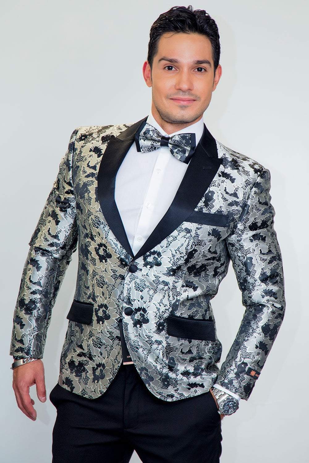 Amsterdam Tuxedo Jacket Peak - XS / Silver - Venta Smoking