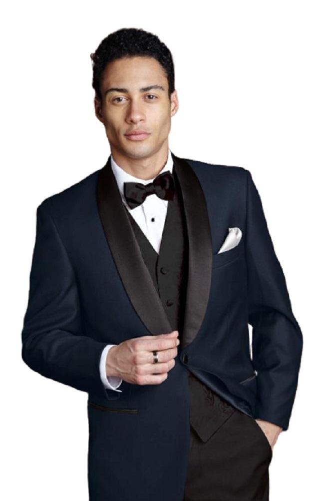 Bradford Navy Tuxedo Jacket Shawl (Separates) - Navy / 34S /