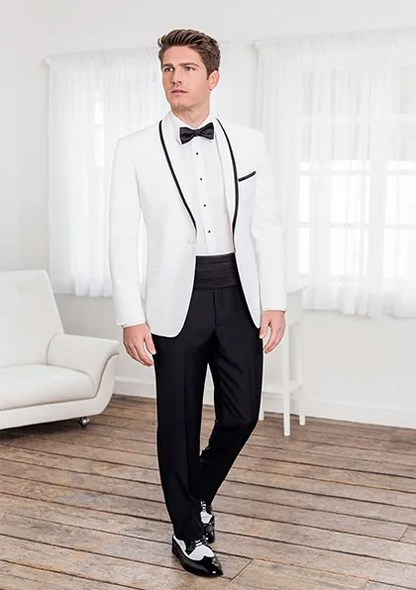 "Crew" White Tuxedo Jacket Shawl (Separates)