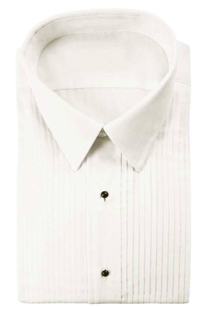 Enzo Ivory Pleated Laydown Tuxedo Classic Fit Shirt - XS / 