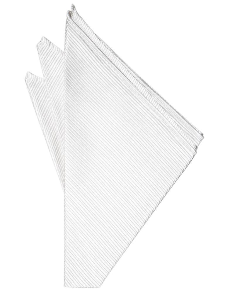 Faille Silk Pocket Square - White - Pañuelo Caballero