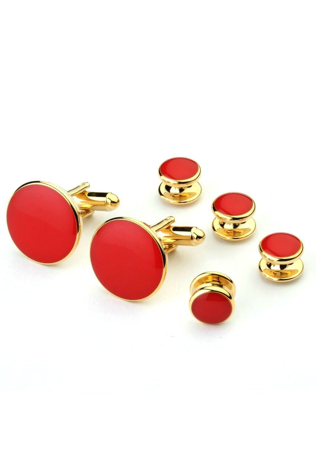 Gold Trim Studs and Cufflinks Set - Set Botones y gemelos