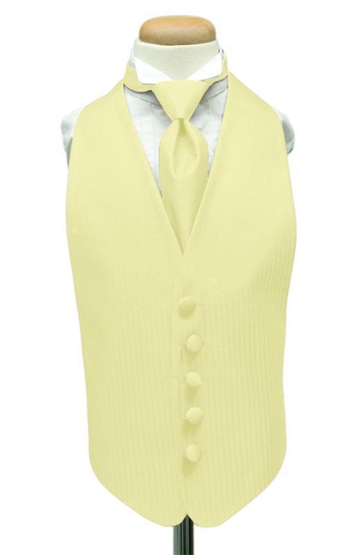 Herringbone Kids Tuxedo Vest 2 - Boys Small (3-6) / Banana -