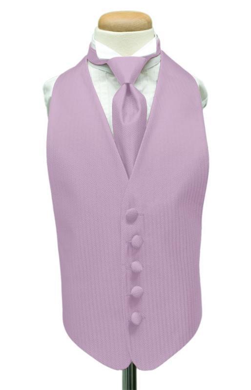 Herringbone Kids Tuxedo Vest - Boys Small (3-6) / Lavender -