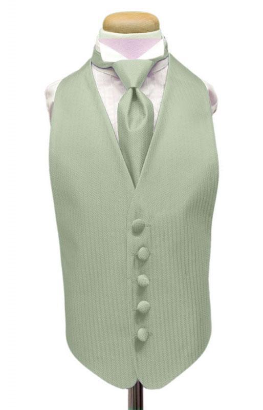 Herringbone Kids Tuxedo Vest - Boys Small (3-6) / Pistachio 