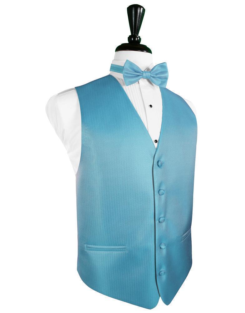 Herringbone Tuxedo Vest 9 - XS / Blue Ice - Chaleco 