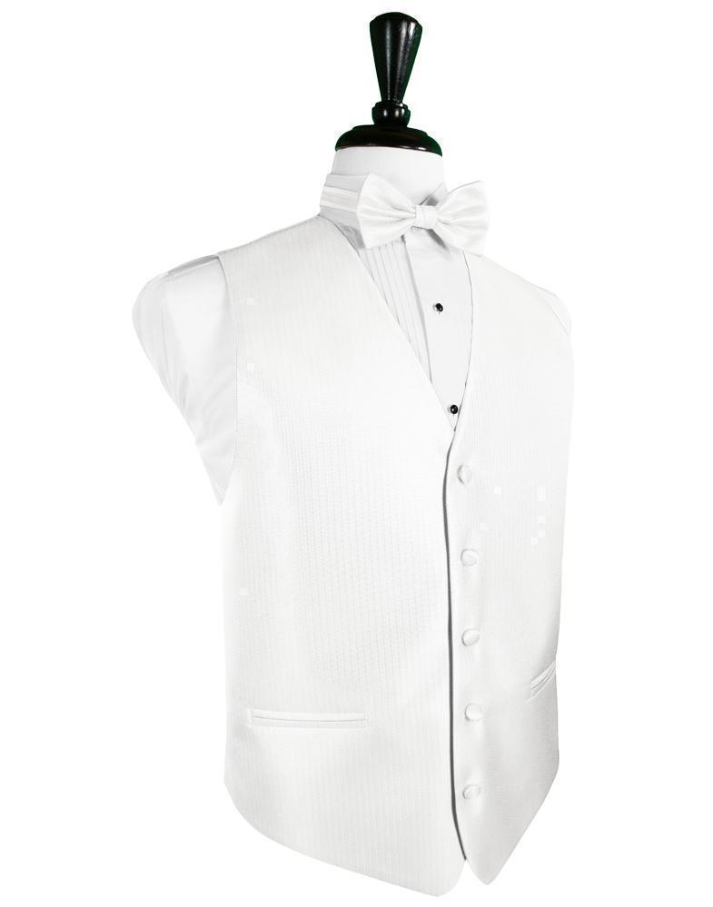 Herringbone Tuxedo Vest 9 - XS / Diamond White - Chaleco 