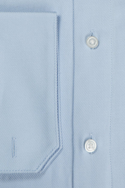 Jamison Blue Twill Spread Collar Dress Shirt - Camisa 