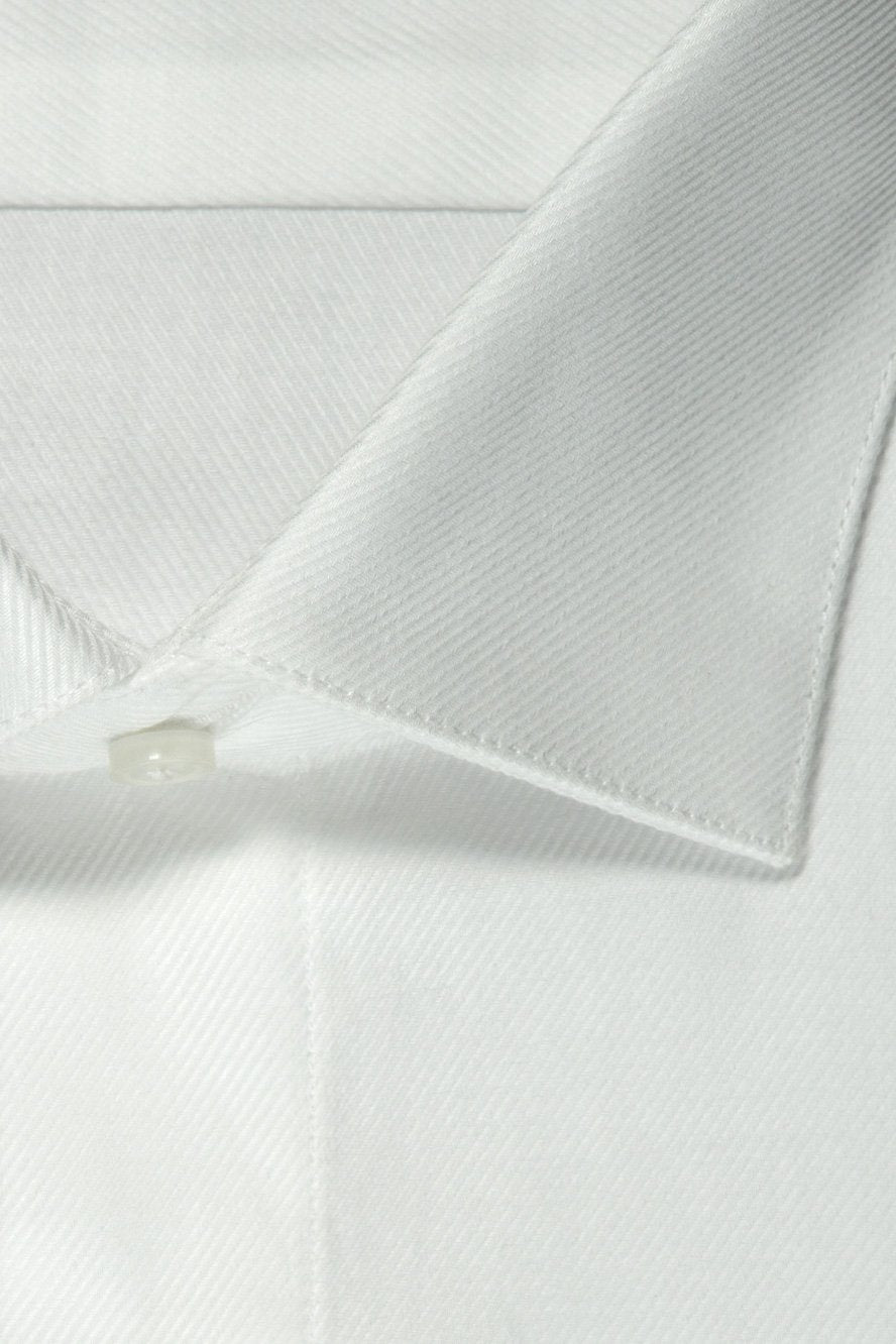 Jamison White Twill Spread Collar Dress Shirt - Camisa 