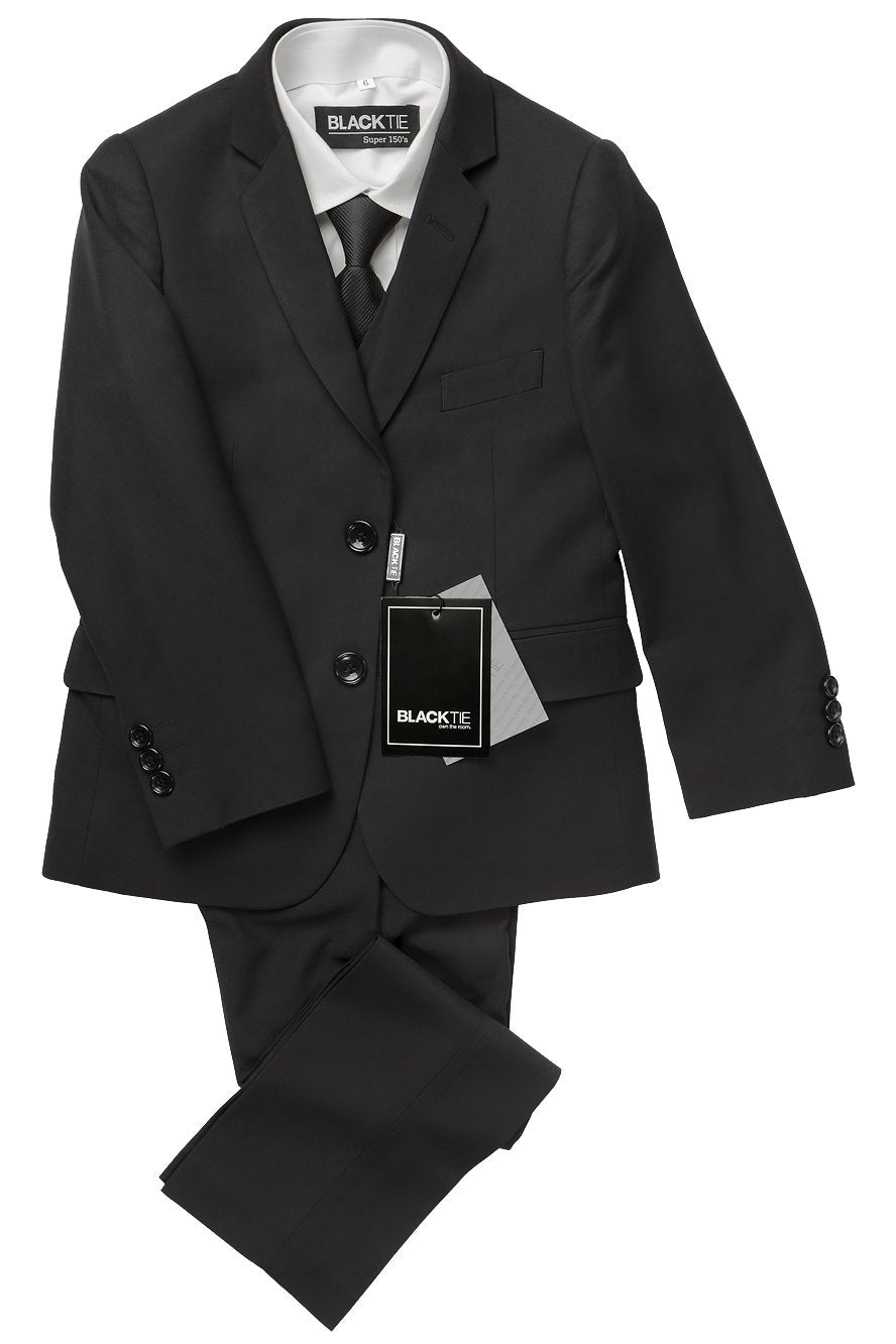 Leo Kids 5-Piece Suit - 2 Boys / Black - smoking niño