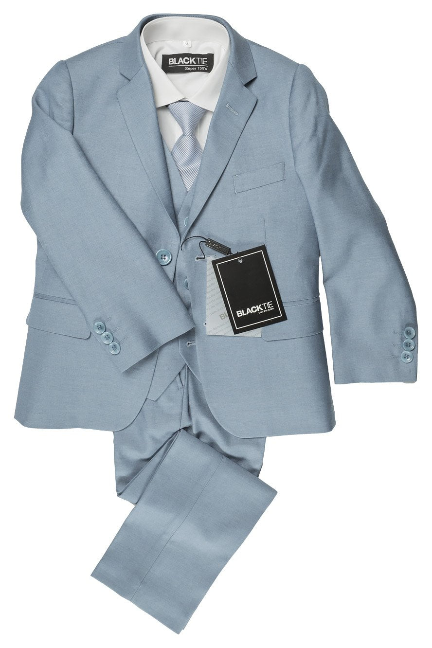 Leo Kids 5-Piece Suit - 2 Boys / Light Blue - smoking niño