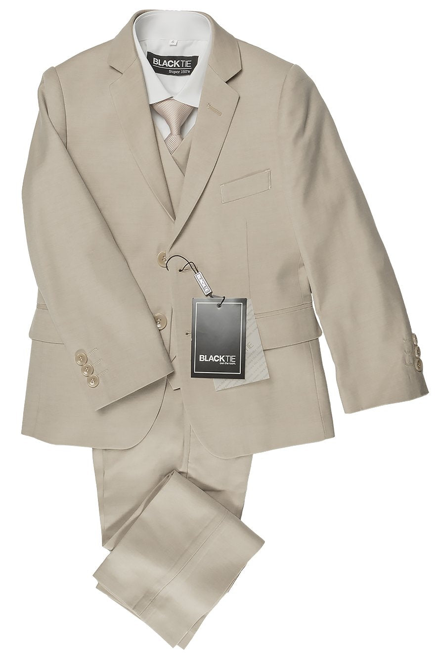 Leo Kids 5-Piece Suit - 2 Boys / Tan - smoking niño