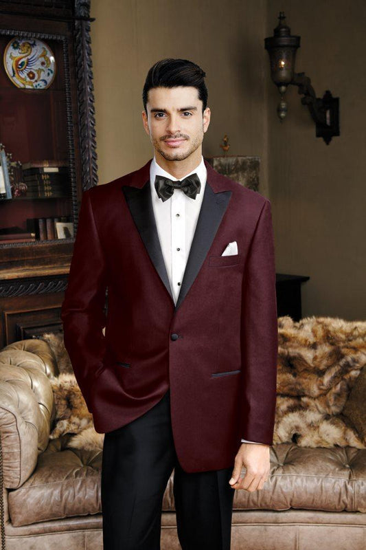 Liam Merlot Velvet Jacket Peak (Separates) - 34S / Merlot / 