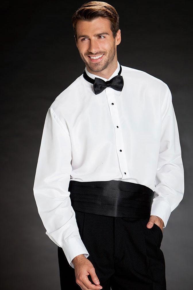 Lucca White Wingtip Tuxedo Classic Fit Shirt - XS / 30-31 - 