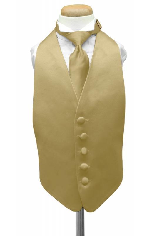 Luxury Satin Kids Tuxedo Vest 2 - Boys Small (3-6) / Harvest