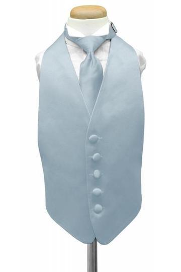 Luxury Satin Kids Tuxedo Vest 2 - Boys Small (3-6) / Light 