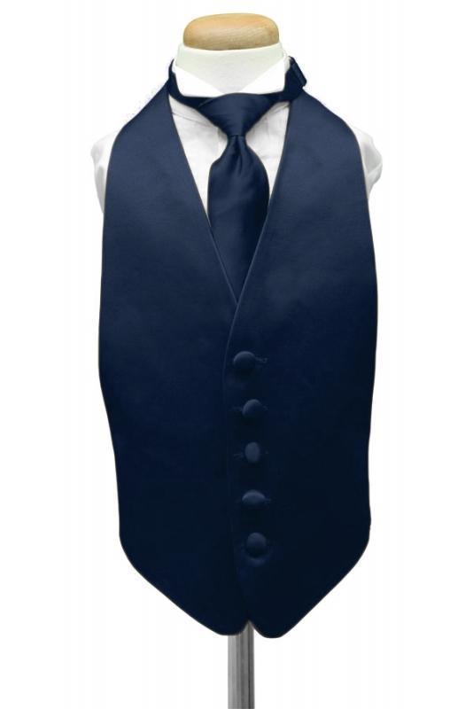 Luxury Satin Kids Tuxedo Vest 2 - Boys Small (3-6) / Peacock