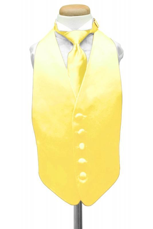 Luxury Satin Kids Tuxedo Vest 2 - Boys Small (3-6) / Sunbeam