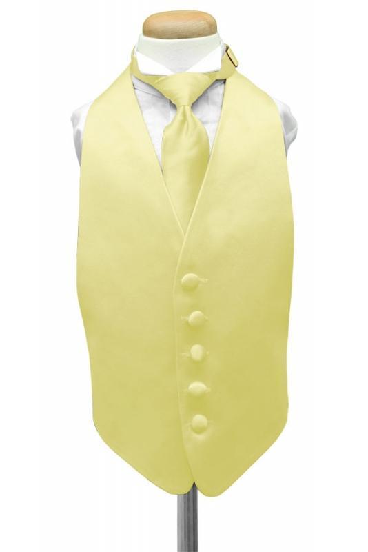 Luxury Satin Kids Tuxedo Vest - Boys Small (3-6) / Banana - 