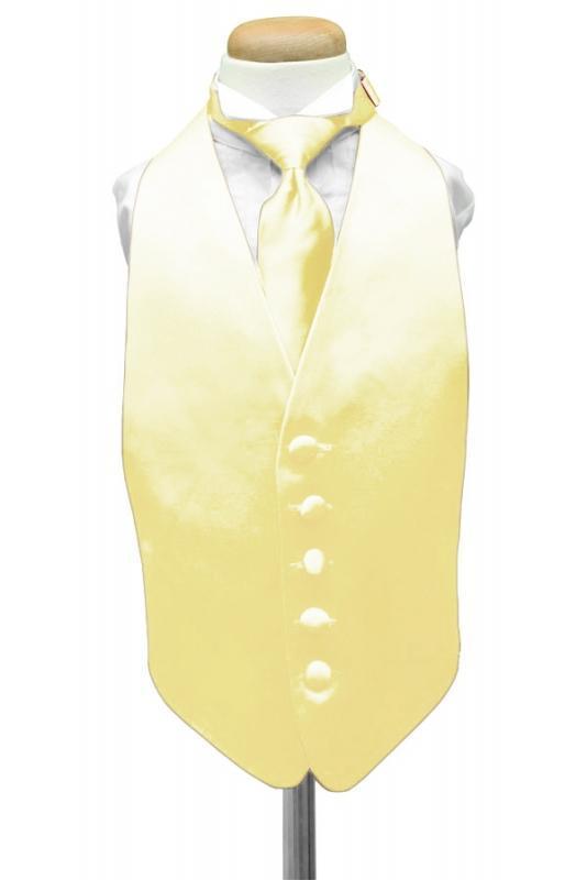 Luxury Satin Kids Tuxedo Vest - Boys Small (3-6) / Canary - 