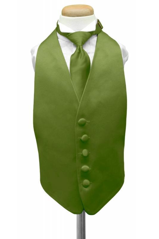 Luxury Satin Kids Tuxedo Vest - Boys Small (3-6) / Clover - 