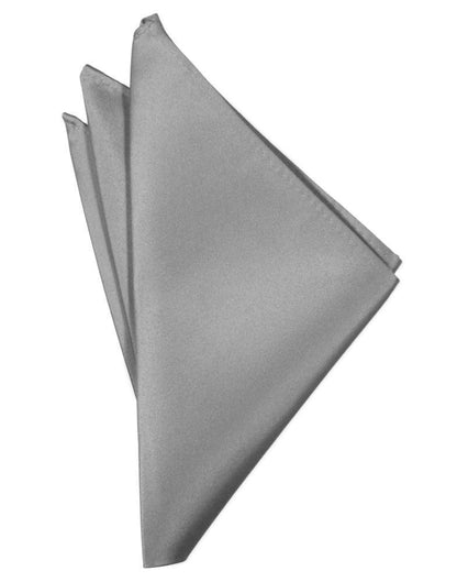 Luxury Satin Pocket Square - Silver - Pañuelo Caballero