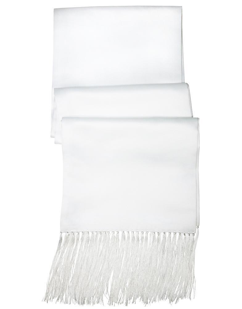 Luxury Satin Tuxedo Scarf - White - bufanda caballero