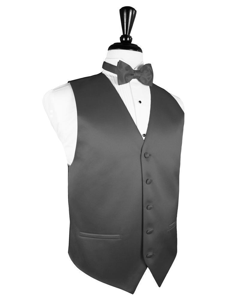 Luxury Satin Tuxedo Vest 2 - XS / Pewter - Chaleco Caballero