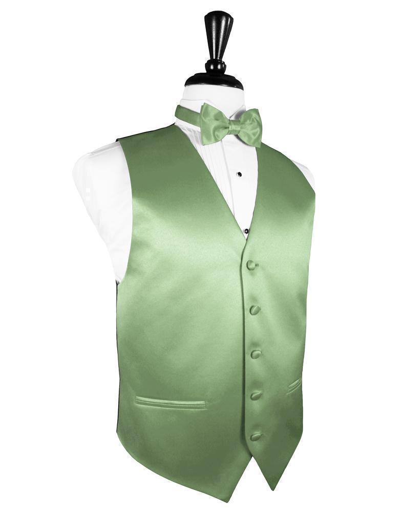 Luxury Satin Tuxedo Vest 2 - XS / Sage - Chaleco Caballero