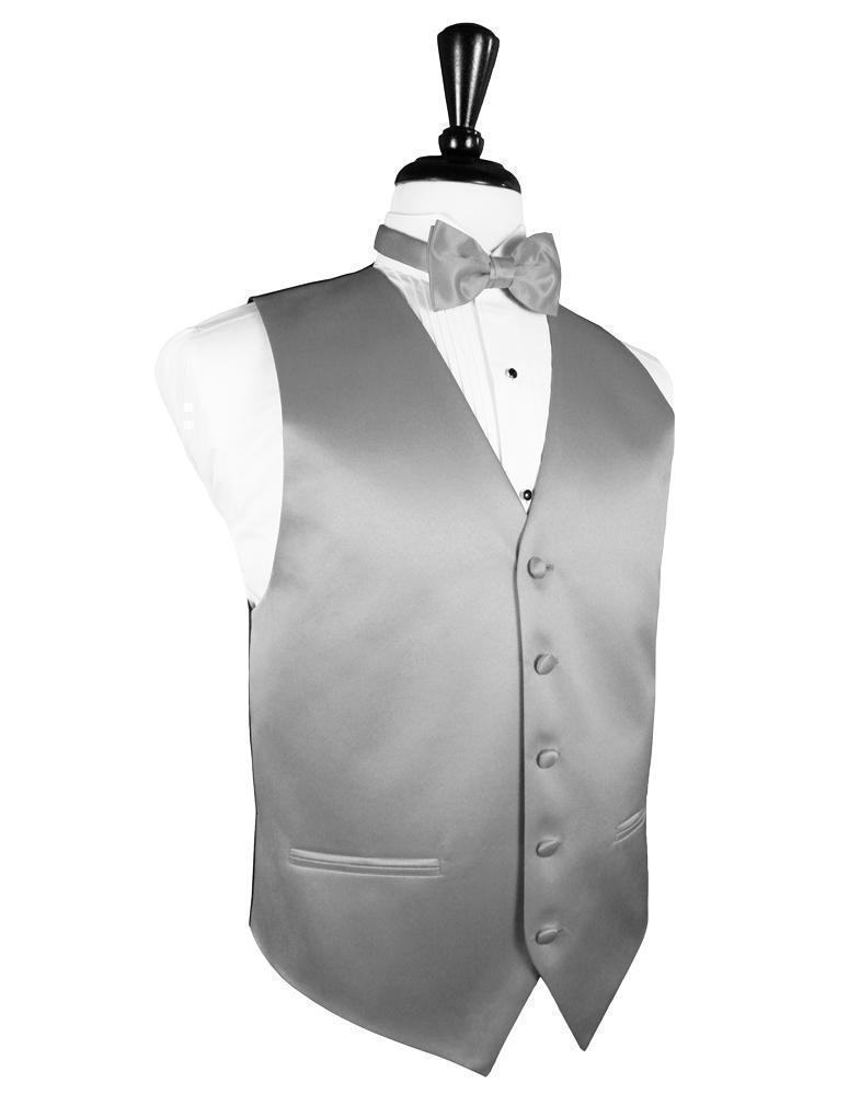 Luxury Satin Tuxedo Vest 2 - XS / Silver - Chaleco Caballero