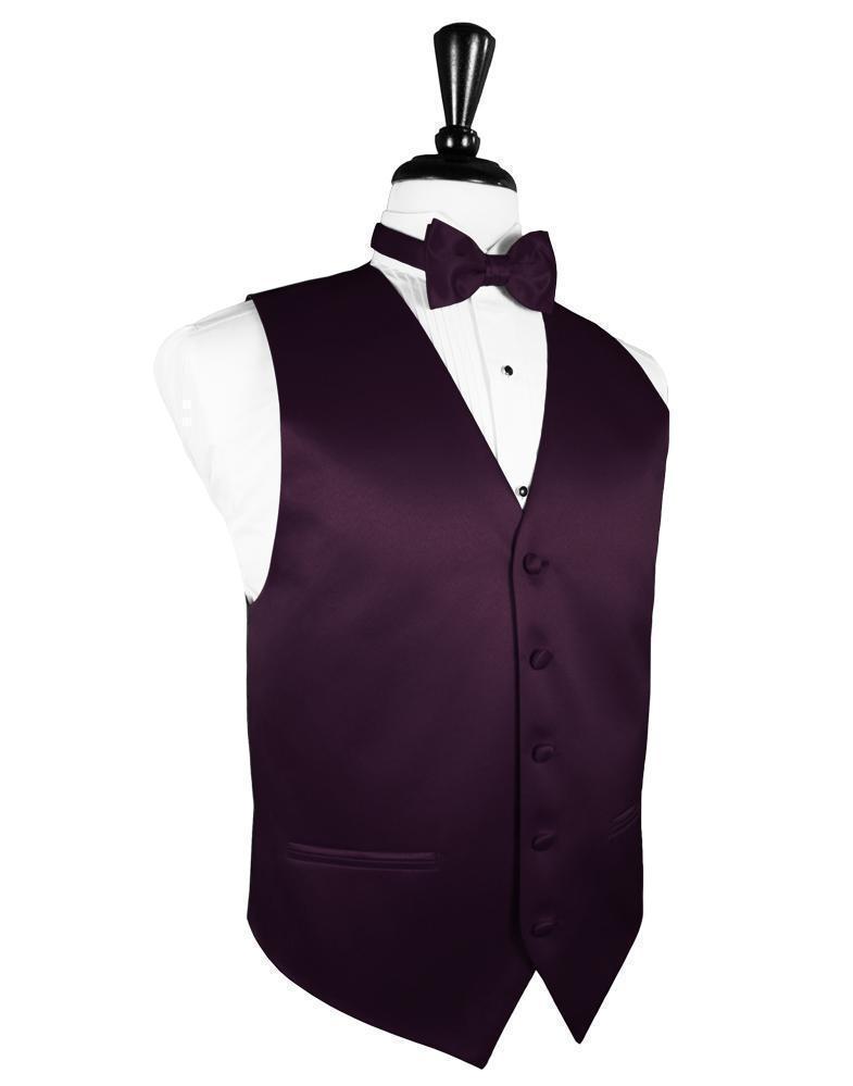 Luxury Satin Tuxedo Vest 3 - XS / Berry - Chaleco Caballero