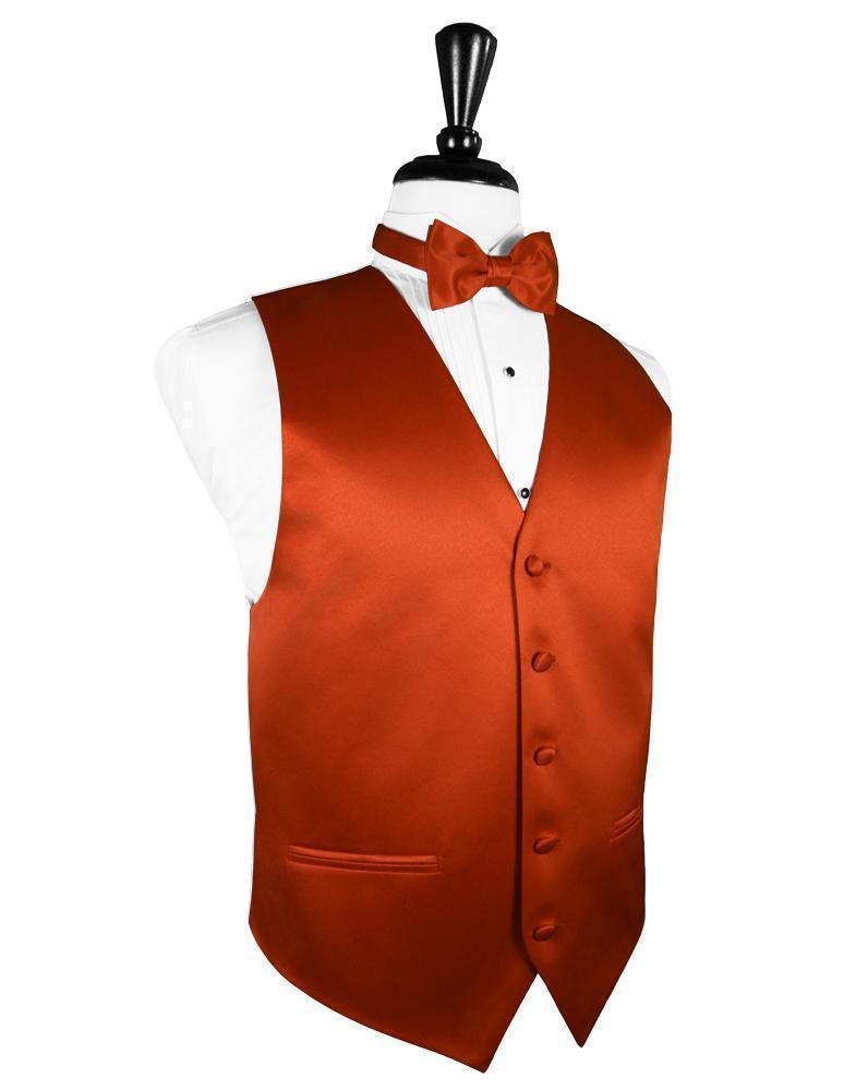 Luxury Satin Tuxedo Vest 4 - XS / Persimmon - Chaleco 